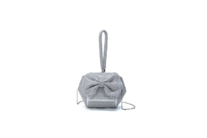 Soft Bling Rhinestone Evening bag with Bow tie