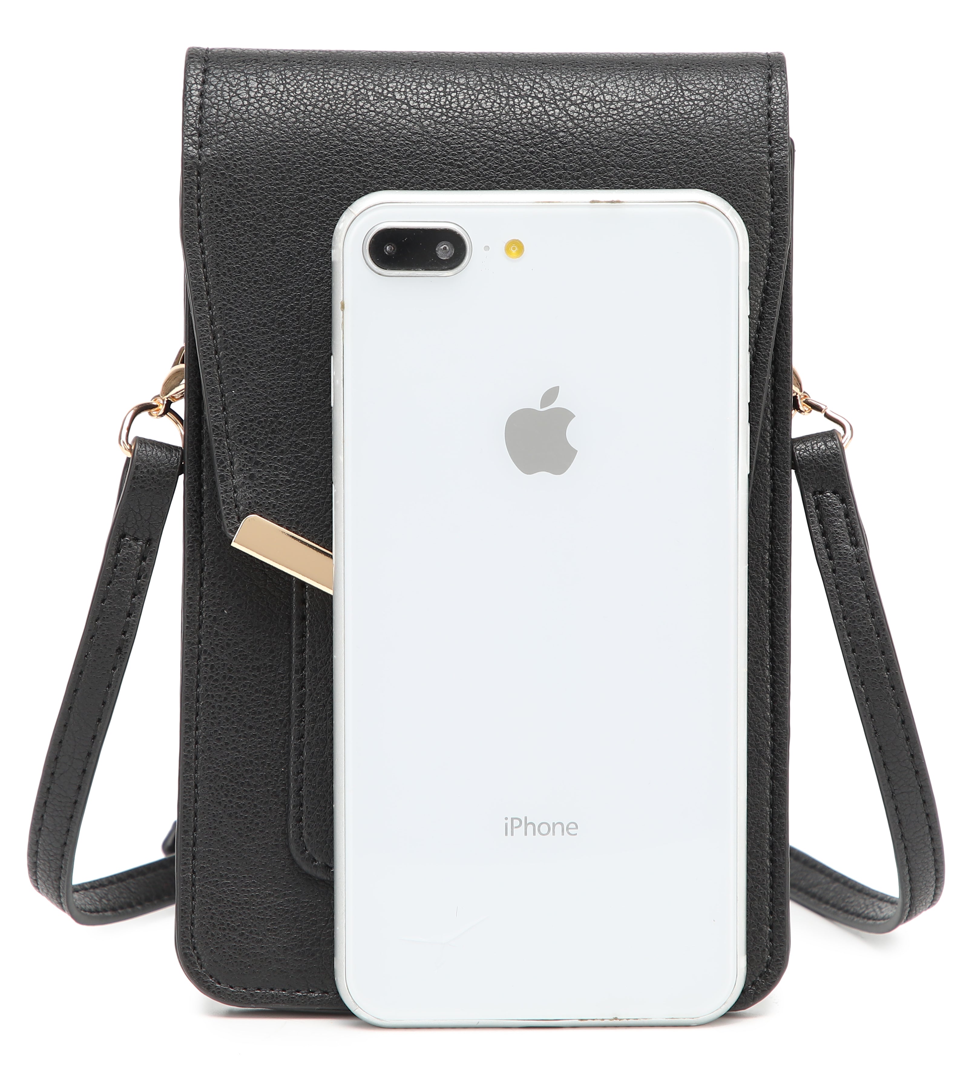 Amazon.com: Bocasal Crossbody Wallet Case for iPhone 7/8 Plus, RFID  Blocking PU Leather Zipper Handbag Purse Flip Cover, Kickstand Folio Case  with Card Slots Holder Wrist Strap Lanyard 5.5 Inch (Black) :