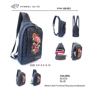 Cool Sling Backpacks with Embroidery us521