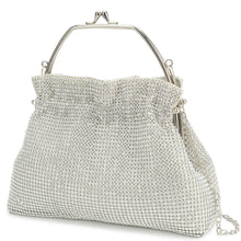 Load image into Gallery viewer, Crystal Rhinestone Soft Evening bag with metal handle